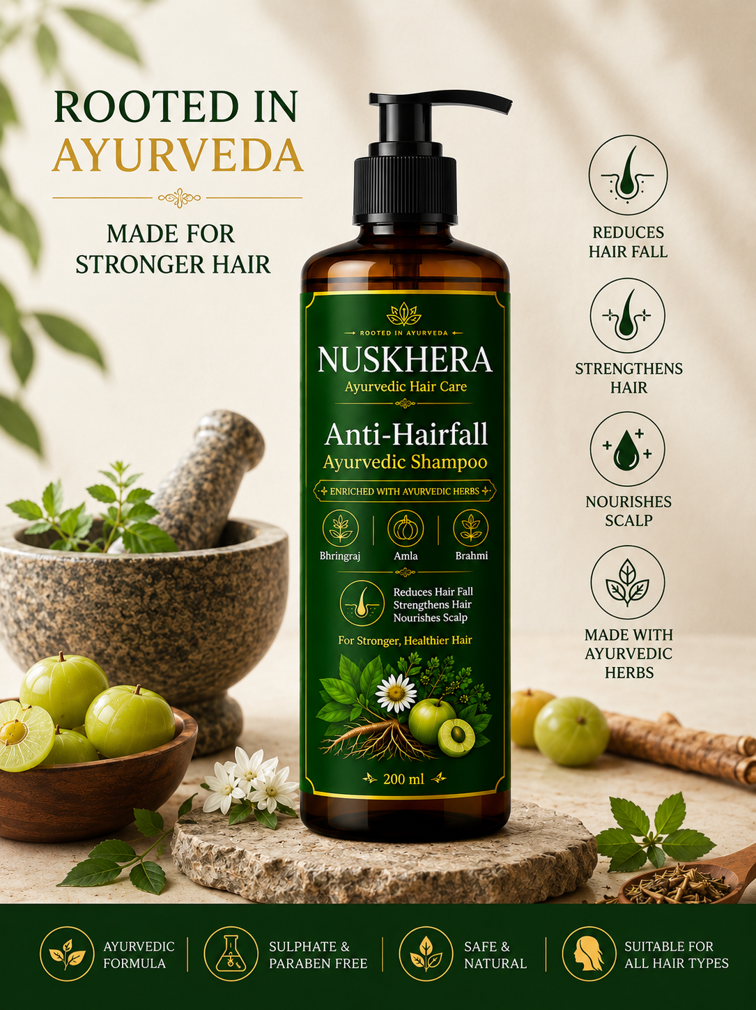 Nuskhera BhringAmla Ayurvedic Shampoo