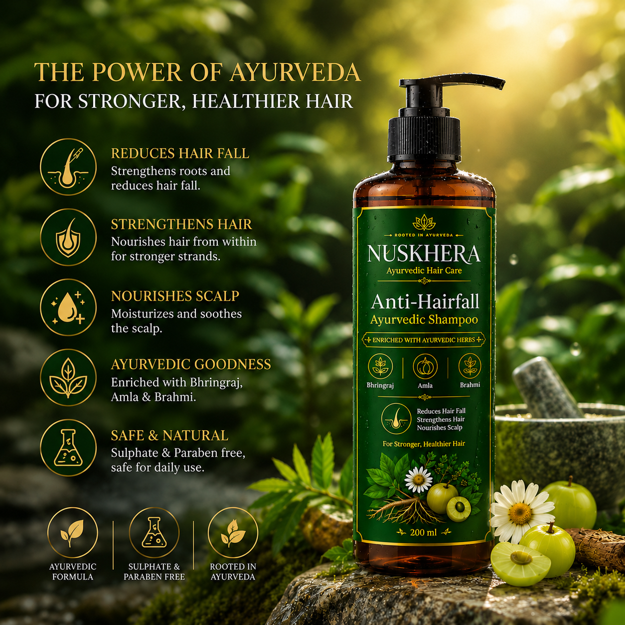 Nuskhera BhringAmla Ayurvedic Shampoo